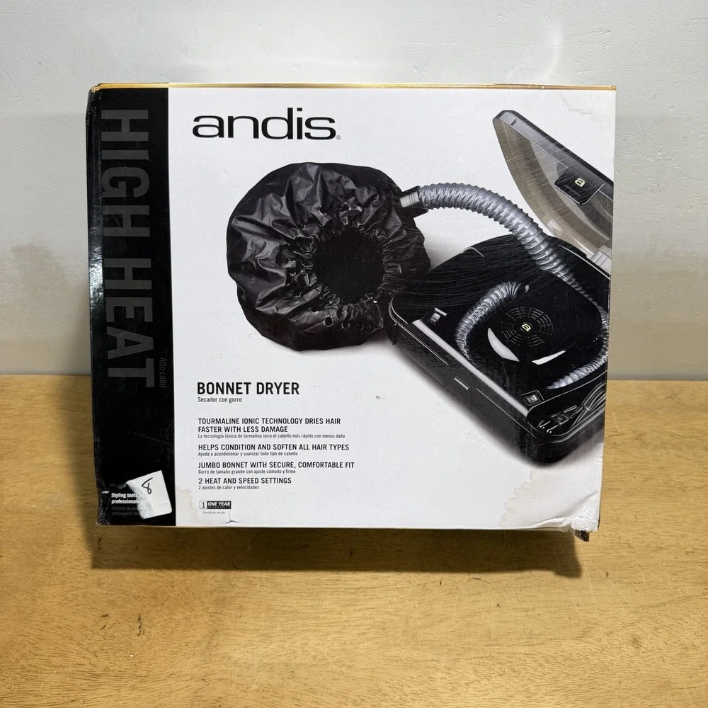 Andis 80610 500W Ionic Professional Bonnet Hair Dryer Black BD